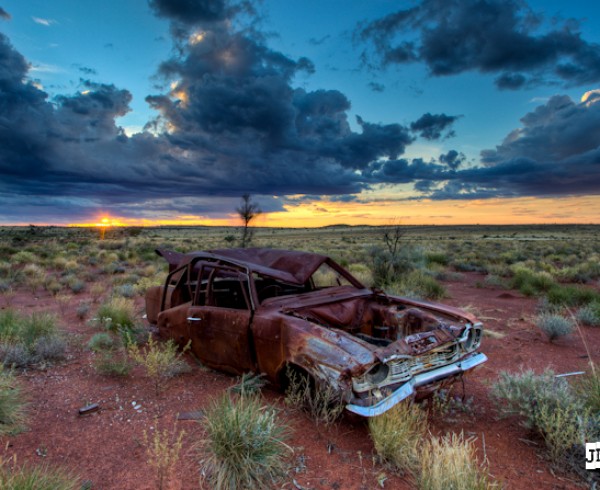 Car in the Western Desert Australia jlbphotos.com